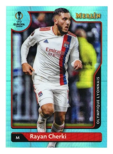 Rayan Cherki 2021 Panini Merlin Chrome Aqua Prism Refractor