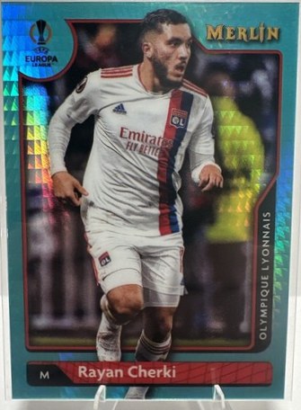 Rayan Cherki 2021 Topps Merlin Chrome Aqua Refractor
