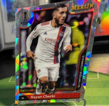 Rayan Cherki 2021 Topps Merlin Chrome Atomic Cracked Ice /250