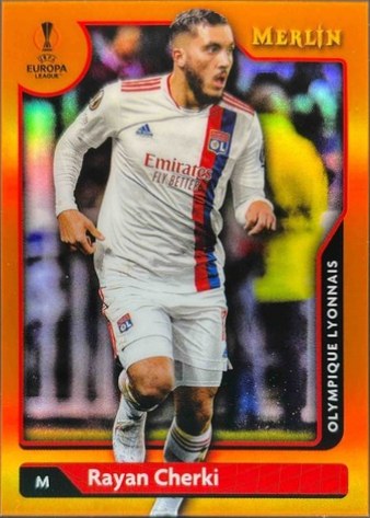 Rayan Cherki 2021 Topps Merlin Chrome Orange Refractor /25