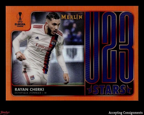 Rayan Cherki 2021 Panini Merlin Chrome Orange Refractor /25