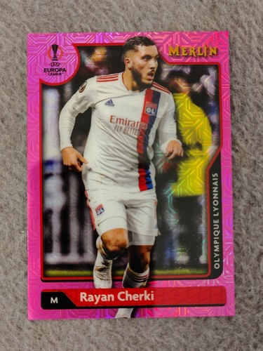 Rayan Cherki 2021 Topps Merlin Chrome Pink Mojo /275