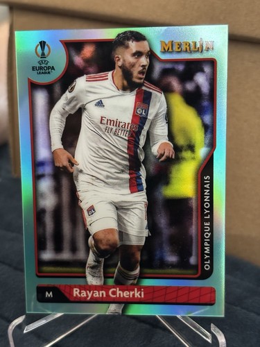 Rayan Cherki 2021 Topps Merlin Chrome UCL Aqua Refractor /199