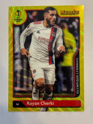 Rayan Cherki 2021 Topps Merlin Chrome Yellow Wave /225