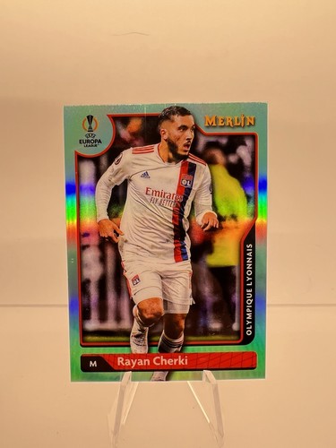 Rayan Cherki 2021 Topps Merlin Collection Chrome Aqua Refractor /199