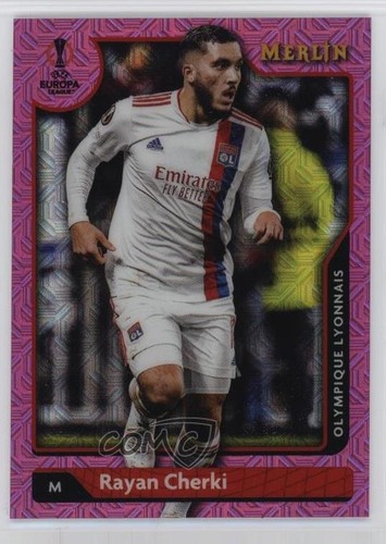 Rayan Cherki 2021 Panini Merlin Collection Chrome Pink Mojo Refractor /275