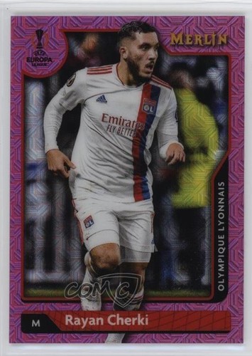 Rayan Cherki 2021 Panini Merlin Collection Chrome Pink Mojo Refractor /275