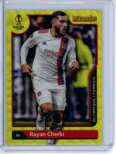 Rayan Cherki 2021 Panini Merlin UEFA Yellow Wave /225