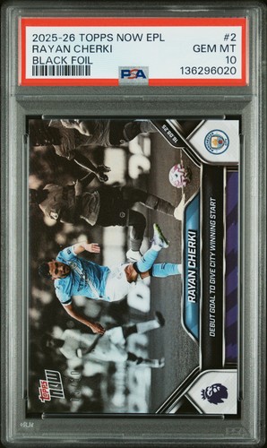 Rayan Cherki 2025 Topps Now Premier League Black Foil /5