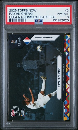 Rayan Cherki 2025 Topps Now UEFA Nations League Black Foil /10