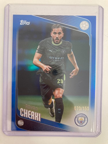 Rayan Cherki 2025 Topps UCC Flagship Blue Foil /150