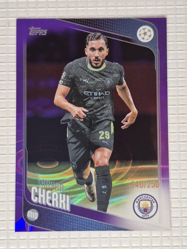 Rayan Cherki 2025 Topps UCC Flagship Purple Refractor /150
