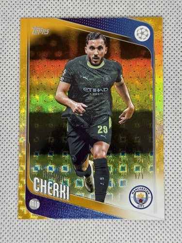 Rayan Cherki 2025 Topps UEFA Club Competitions Gold Foilfractor 1/1