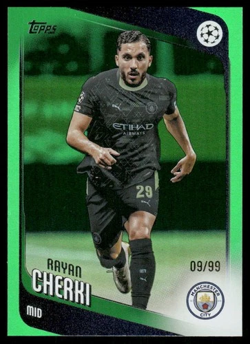 Rayan Cherki 2025 Topps UEFA Club Competitions Green Foil /99