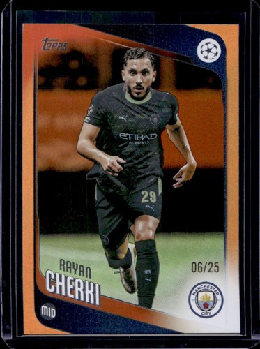 Rayan Cherki 2025 Topps UEFA Orange Foil /25