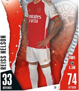Reiss Nelson 2023 Topps Match Attax UEFA Club Competitions