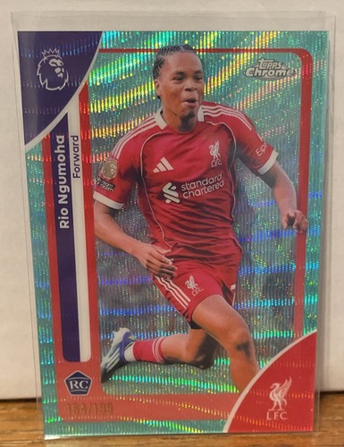 Rio Ngumoha 2025 Topps Chrome Aqua Wave Refractor /199