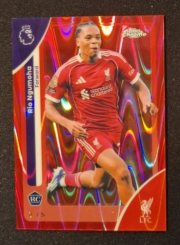 Rio Ngumoha 2026 Topps Chrome EPL Red Raywave /5