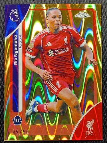 Rio Ngumoha 2025 Topps Chrome Gold Raywave /50