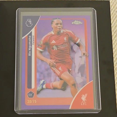 Rio Ngumoha 2026 Topps Chrome Premier League Purple Refractor /75