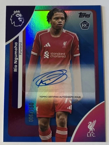 Rio Ngumoha 2025 Topps Premier League Blu Arcobaleno /150