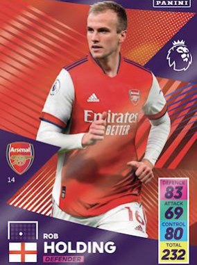 Rob Holding 2021 Panini Adrenalyn XL Premier League