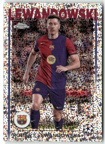 Robert Lewandowski 2025 Topps Champions League Chrome Speckle Refractor
