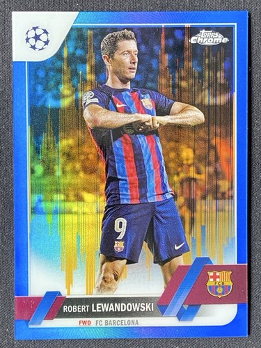 Robert Lewandowski 2022 Topps Chrome Blue Gold Seismic Refractor /75