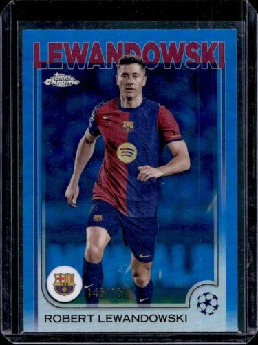 Robert Lewandowski 2024 Topps Chrome Blue Refractor /150