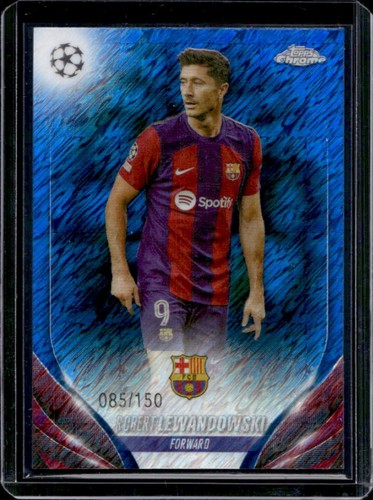 Robert Lewandowski 2023 Topps Chrome Blue Shimmer Refractor /150