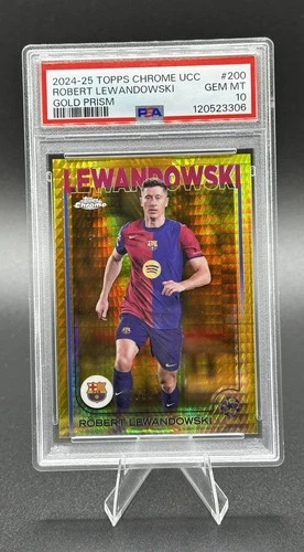 Robert Lewandowski 2024 Topps Chrome Gold Prizm /50