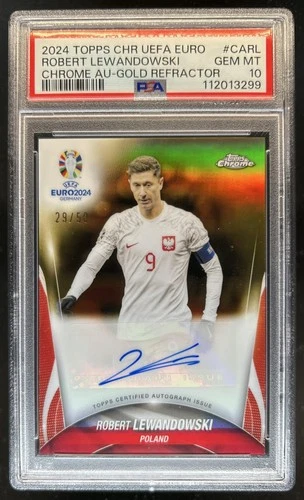 Robert Lewandowski 2024 Topps Chrome Gold Refractor /50
