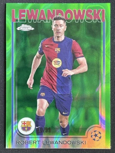 Robert Lewandowski 2024 Topps Chrome Green Lava Refractor /99