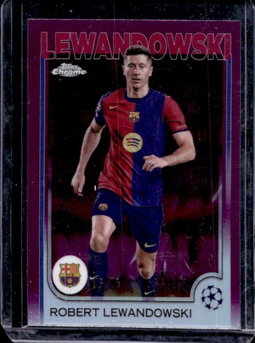 Robert Lewandowski 2024 Topps Chrome Magenta Refractor /75