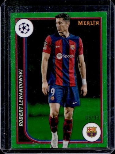 Robert Lewandowski 2023 Topps Chrome Merlin Green Refractor /99