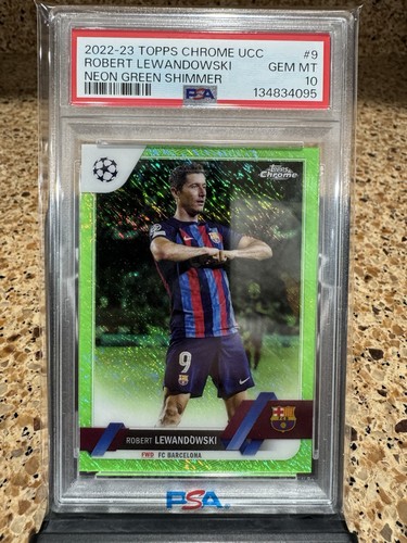 Robert Lewandowski 2023 Topps Chrome Neon Green Shimmer /399