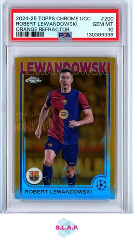 Robert Lewandowski 2024 Topps Chrome Orange Refractor /25