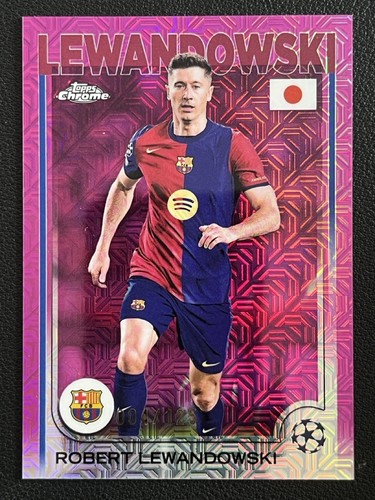 Robert Lewandowski 2024 Topps Chrome Pink Mojo /125
