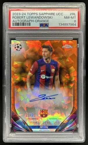 Robert Lewandowski 2024 Topps Chrome Sapphire Orange Refractor /25