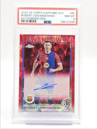 Robert Lewandowski 2024 Topps Chrome Sapphire Red /5