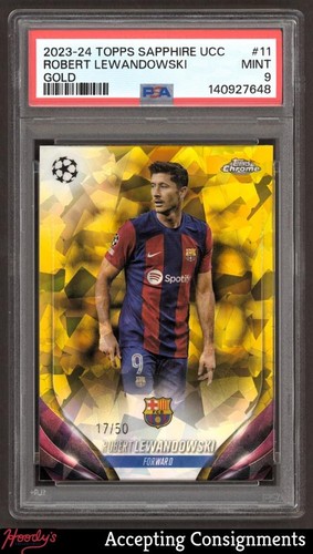 Robert Lewandowski 2023 Topps Chrome Sapphire UEFA Gold Refractor /50