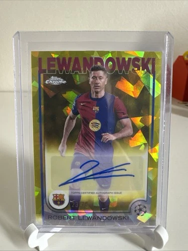Robert Lewandowski 2024 Topps Chrome Sapphire Yellow /75