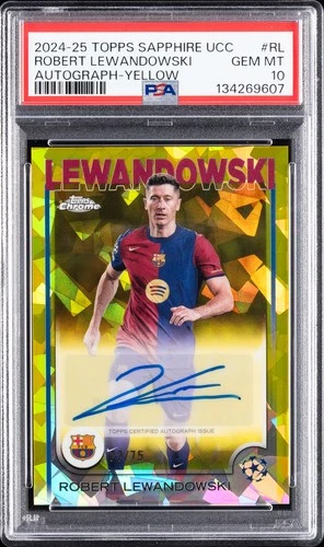 Robert Lewandowski 2024 Topps Chrome Sapphire Yellow /75