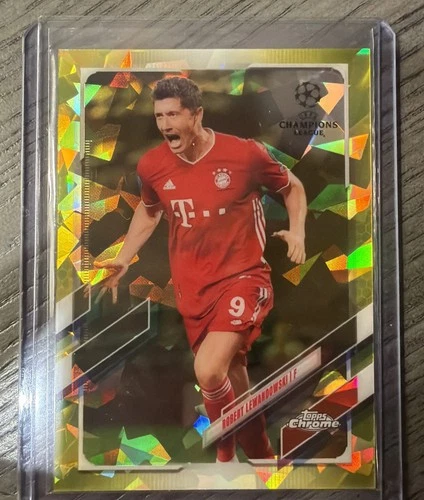 Robert Lewandowski 2020 Topps Chrome UCL Yellow Refractor /99