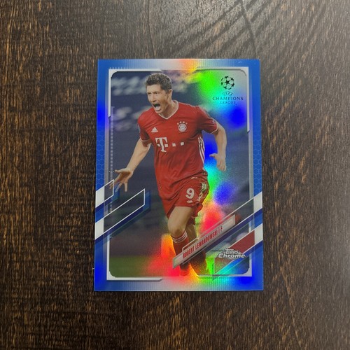 Robert Lewandowski 2021 Topps Chrome UEFA Blue Refractor /150