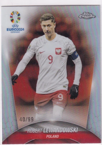 Robert Lewandowski 2024 Topps Chrome UEFA Euro Color Match /99