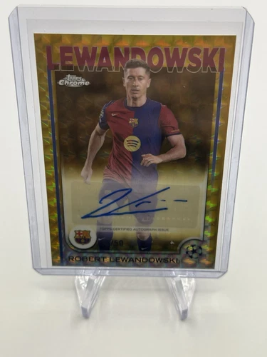 Robert Lewandowski 2024 Topps Chrome UEFA Gold Refractor /50