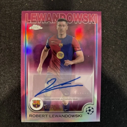 Robert Lewandowski 2024 Topps Chrome UEFA Magenta /75