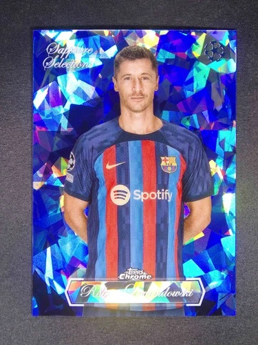 Robert Lewandowski 2024 Topps Chrome UEFA Sapphire Blue