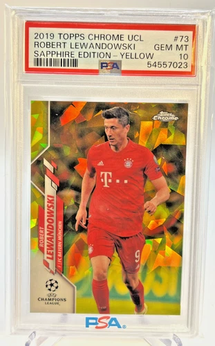 Robert Lewandowski 2019 Topps Chrome UEFA Sapphire Yellow /99